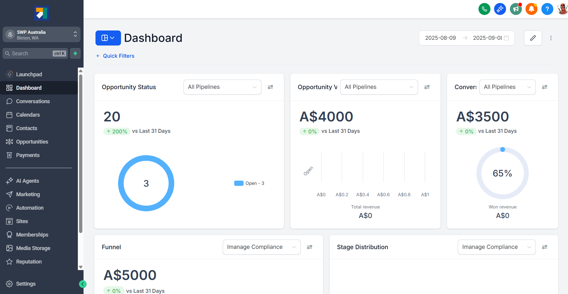 CRM pipeline screenshot